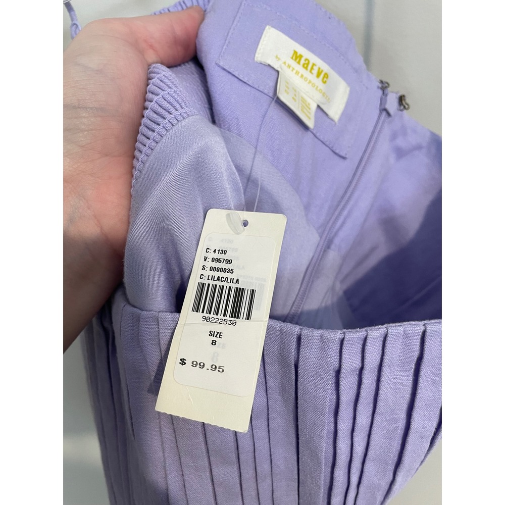 NWT Maeve By Anthropologie Ophelia Dress in Lilac Size 8 Mini Feminine Dainty - Picture 10 of 12